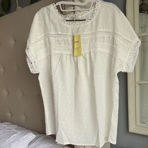 Elegant White Eyelet Top